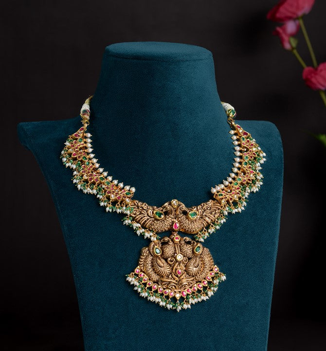 Antique Gold Peacock Necklace