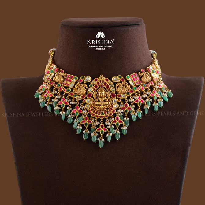 Floral Gold V-Choker Necklace