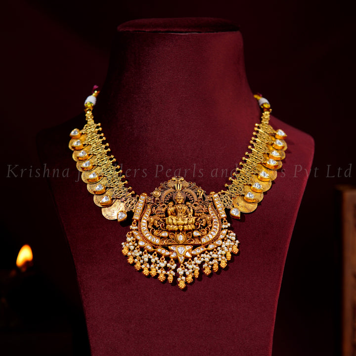 22K Gold Lakshmi Devi Kasulaperu Necklace