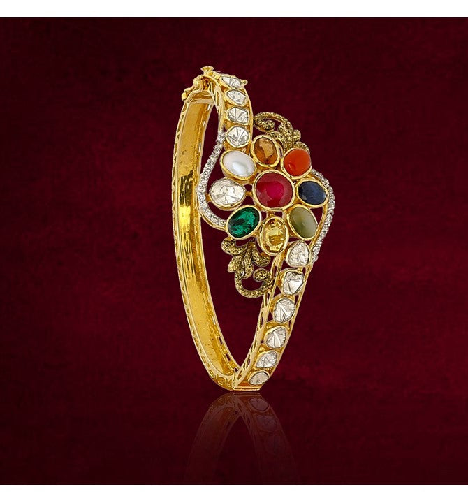 Gold Navaratna Bracelet