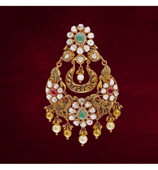 Multistone Gold with Diamond Pendant