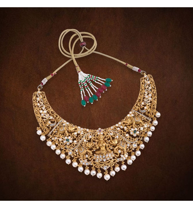 Goddess Lakshmi Elephant Gold Necklace