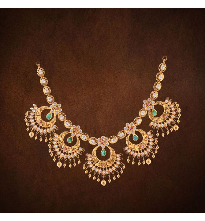 Designer Flower Bridal Gold Necklace haram