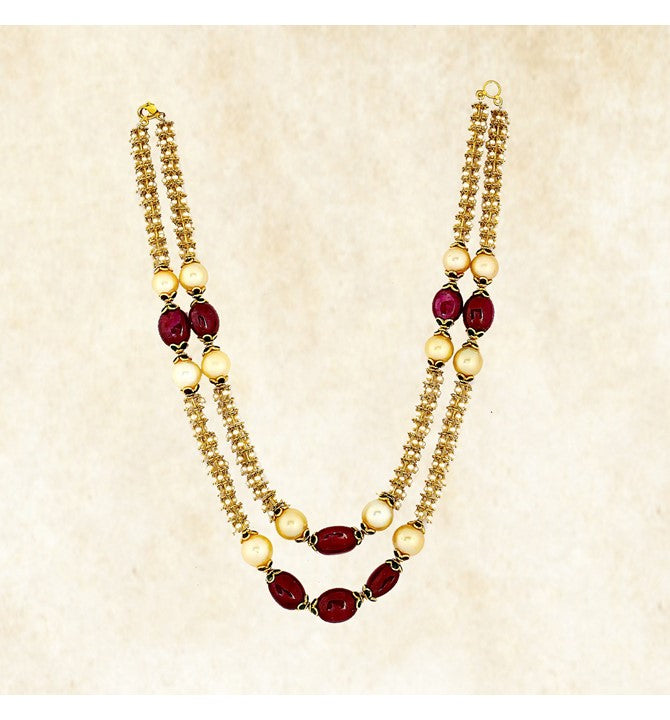 South Sea Pearls & Ruby Beads Necklace