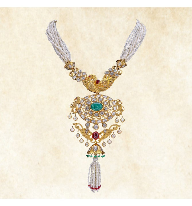 Multi-Strand Pearl Gold Necklace