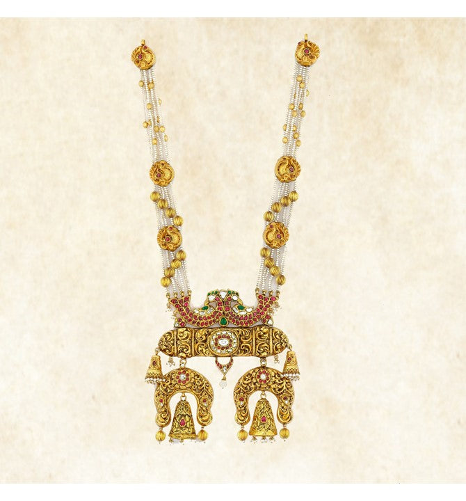 Regal Gold Pearl Long Necklace