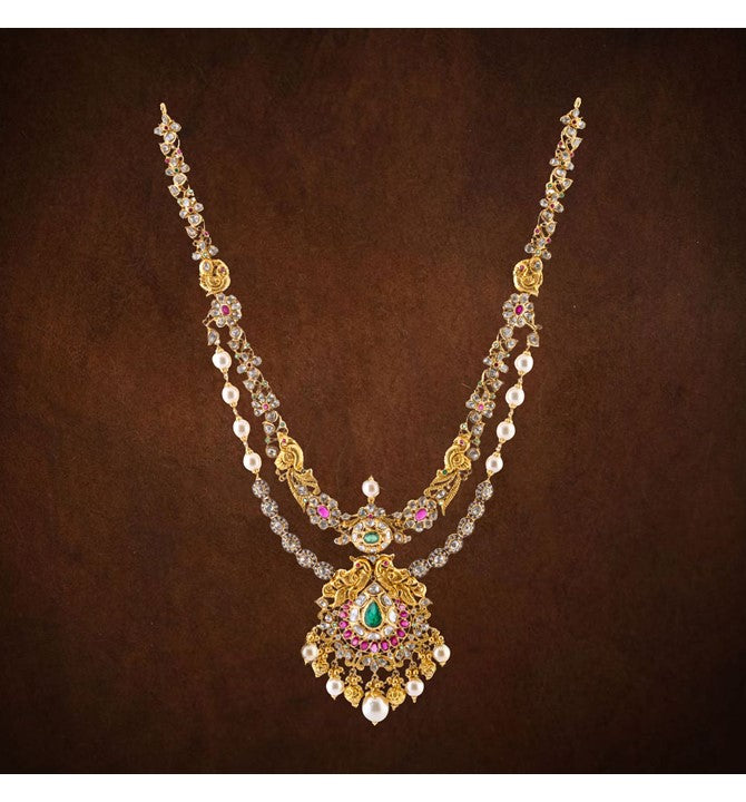 Gold with diamond bridal Pacchi necklace