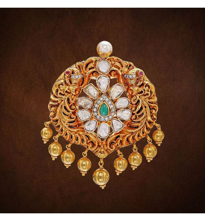 Gold with diamond Multistone Pendant