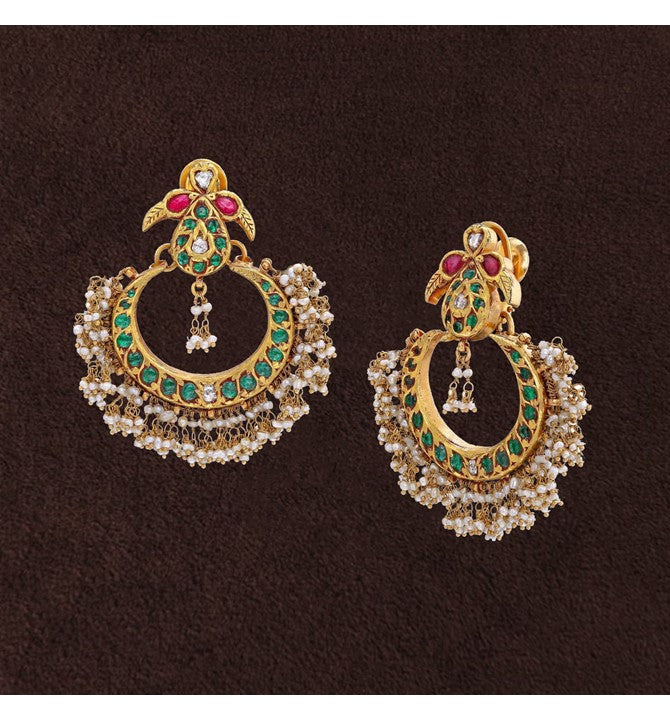Kundan & Polki Chandbali Earrings