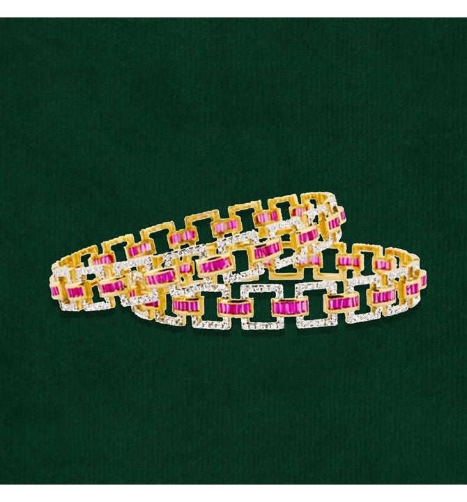 Ruby and diamond bangles