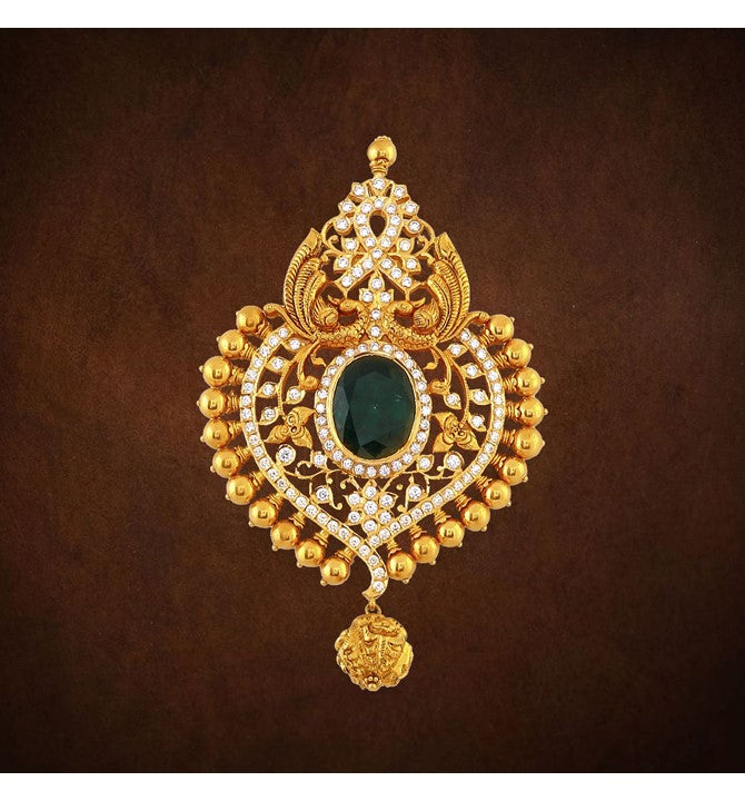 Gold with diamond peacock pendant