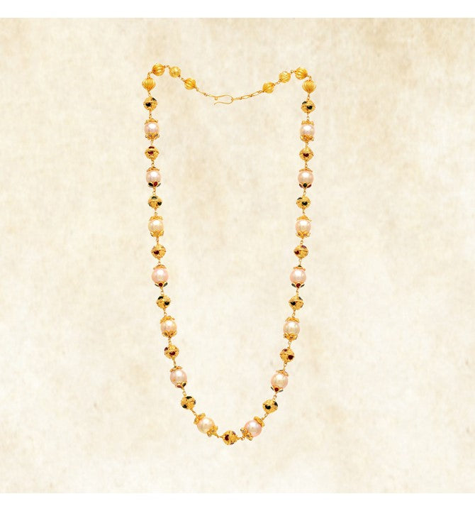 Floral Pearl Bead Necklace