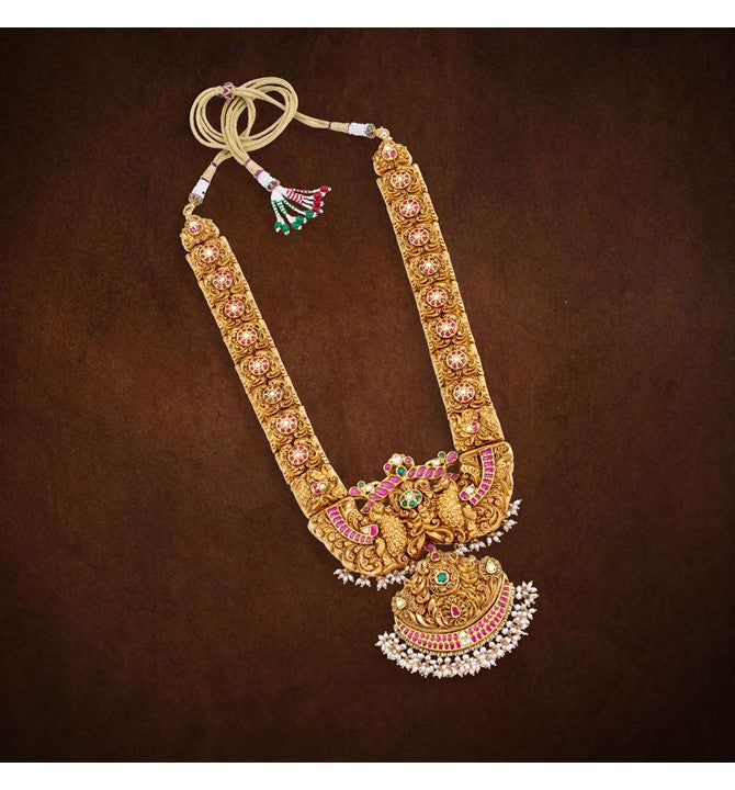gold antique peacock haar necklace