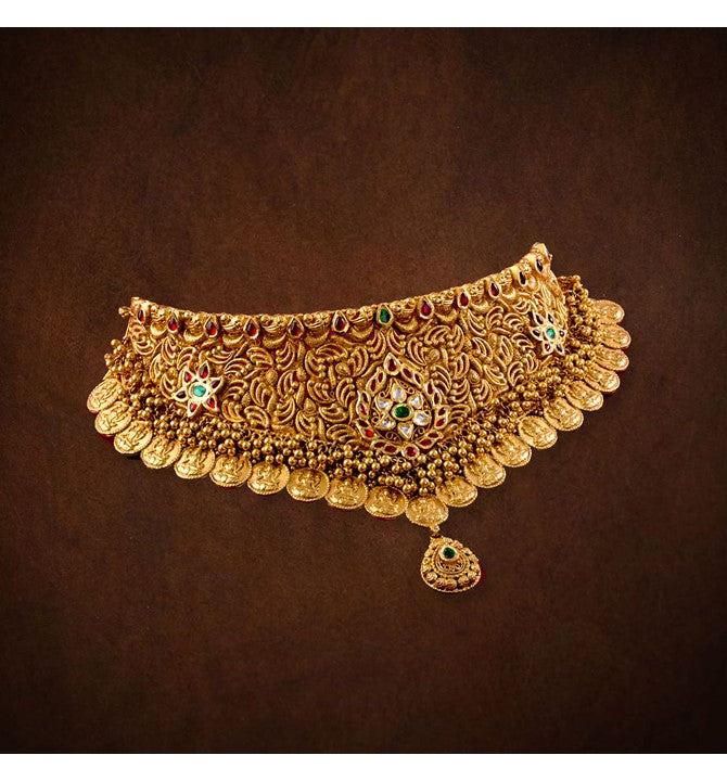 Gold Choker In Filgree Work