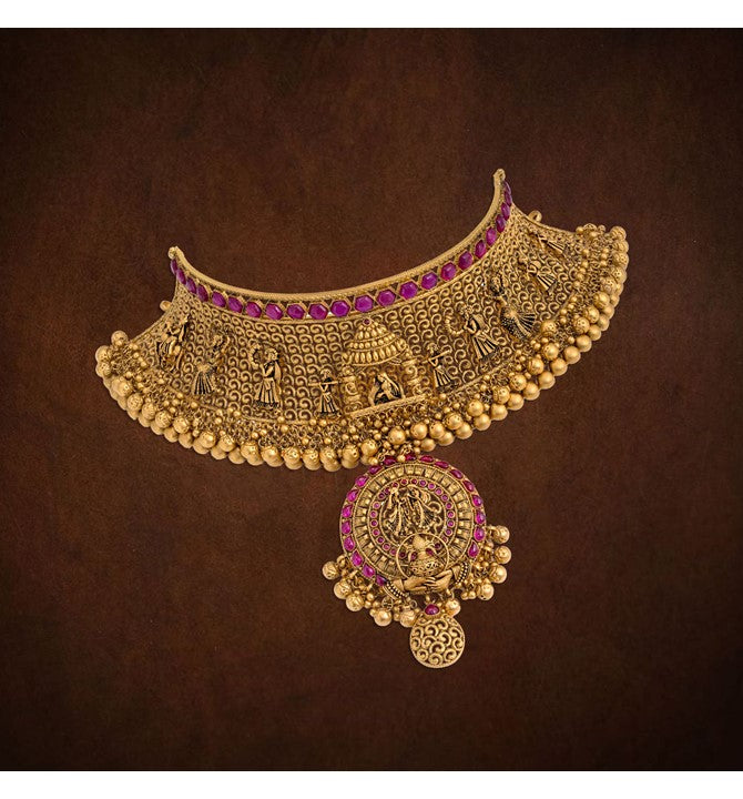 Wedding Theme Gold Choker Necklace