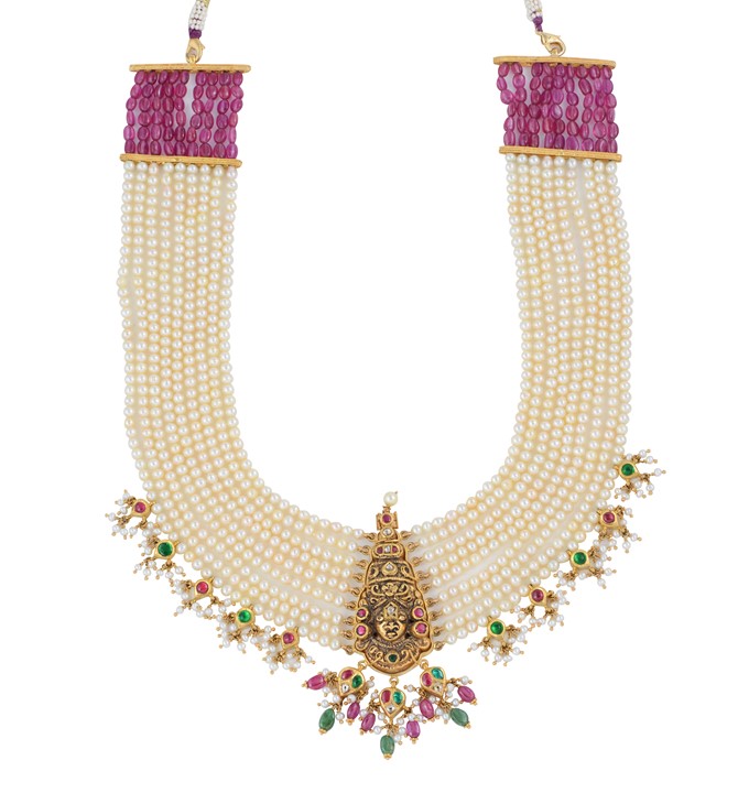 Divine Balaji Gold Pearl Necklace