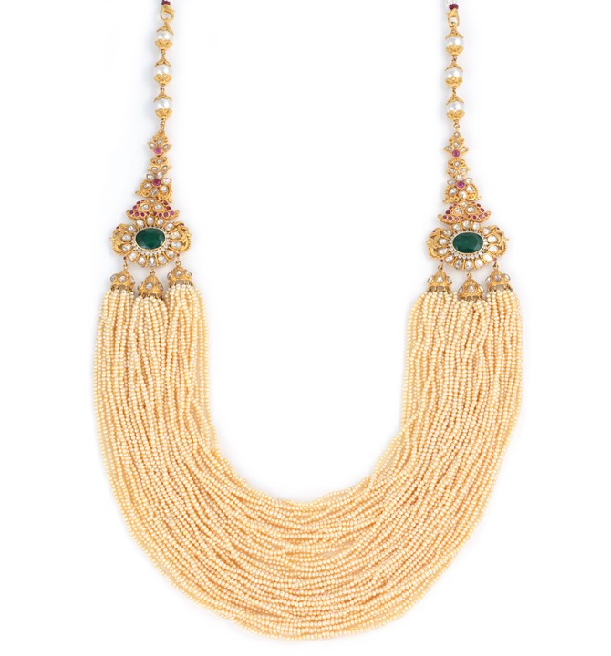 Floral Motifs Seed Pearl Necklace