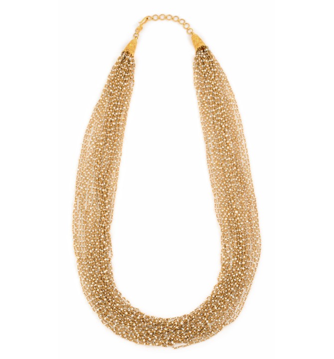 Multistrand Kata Moti Necklace In Gold