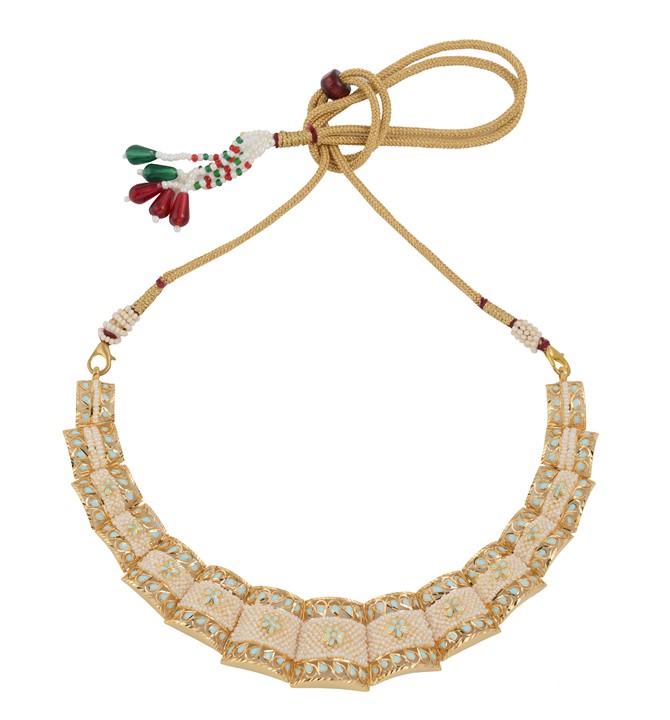 Kaka Moti / Pearls Necklace In Gold