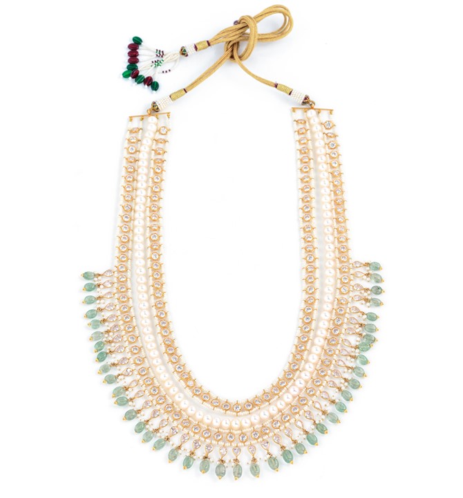 Regal Polki & Pearl Gold Haram