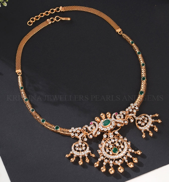 Dazzling Diamond Kante Style Necklace A Bold Statement of Glamour