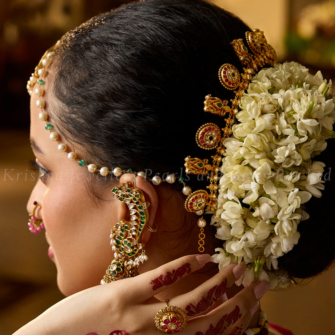 Peacock Artistry Ear-Cuff Jhumkas