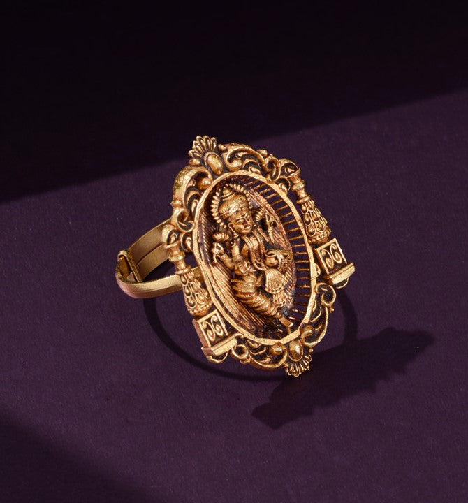 Lakshmi Devi Ring in 22k Gold