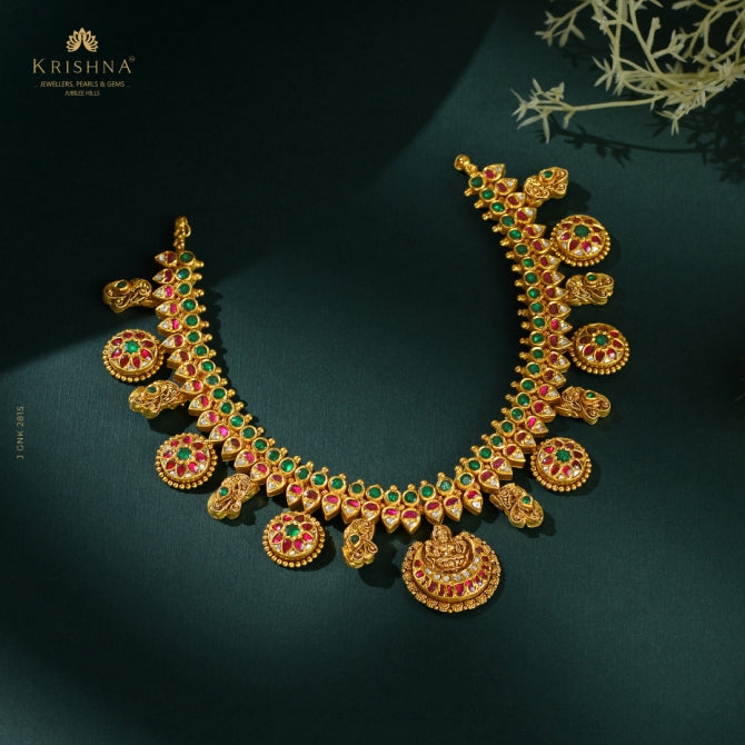 Divine Laxmi Gold Kundan Necklace