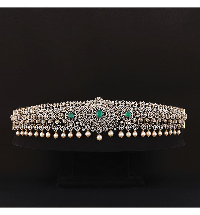 Floral Mango Pattern Diamond Vaddanam