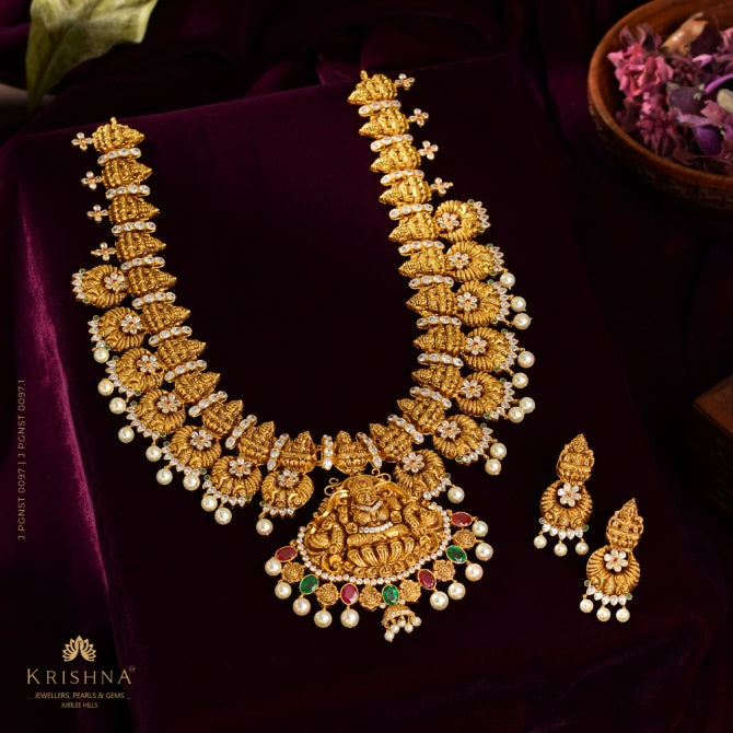 Laxmi Gold Haram Design in Nakshi Work