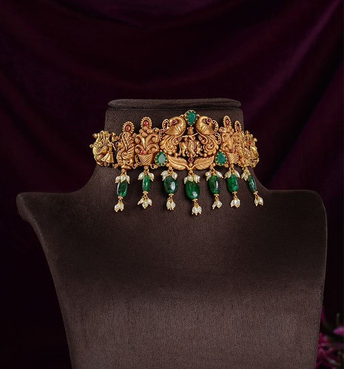Krishna Motif Gold Choker