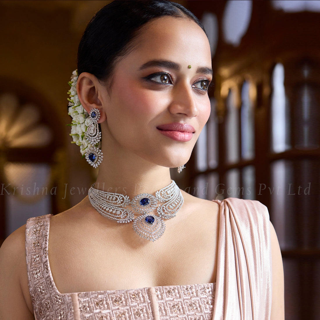 Elegant Diamond Bridal Choker Necklace – Luxury Wedding Jewelry Piece