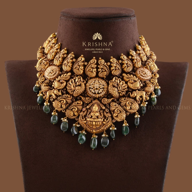 Antique Bridal Gold Nakshi Choker