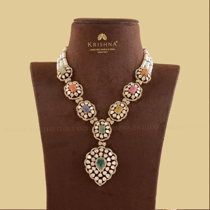 Navaratna Polki Diamond Necklace