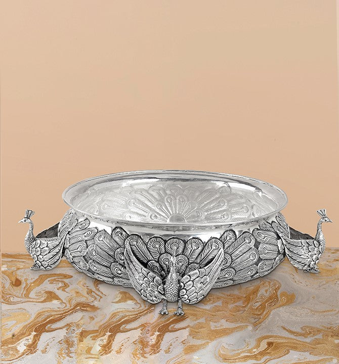 Peacock Motif Silver bowls