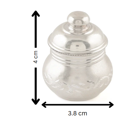 Plain Silver kumkum bharani Crafted from 92.5 Pure Silver