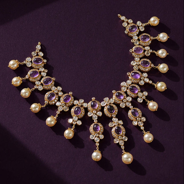Ritzy Amethyst & Polki Necklace