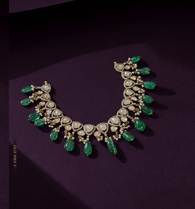 Polki & Emerald Short Necklace