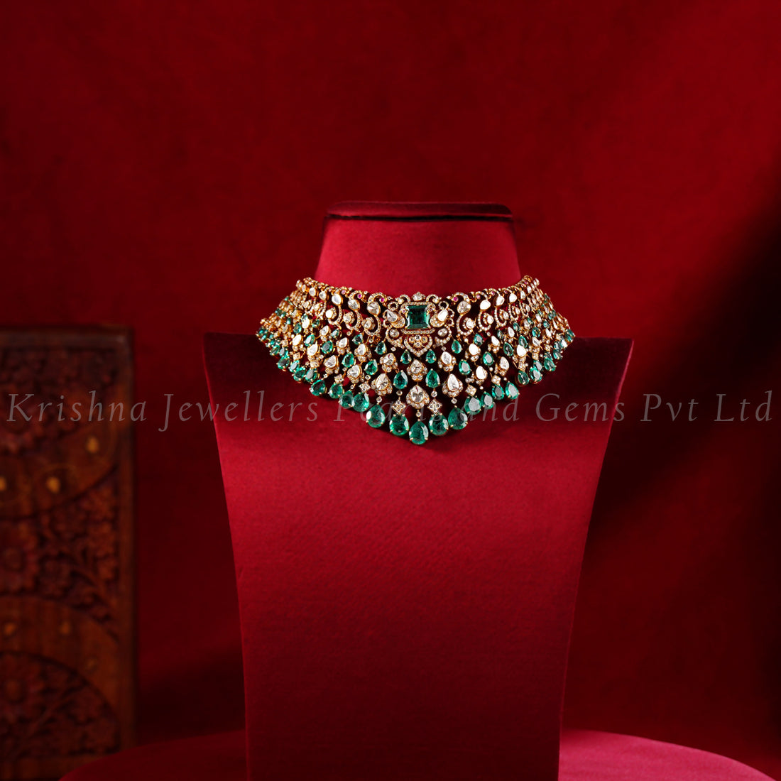 18K Polki Peacock Choker