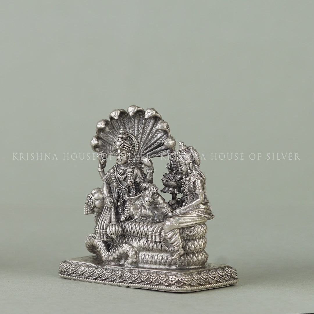 Vishnu Laxmi With Sesha Naga Idol  In Silver