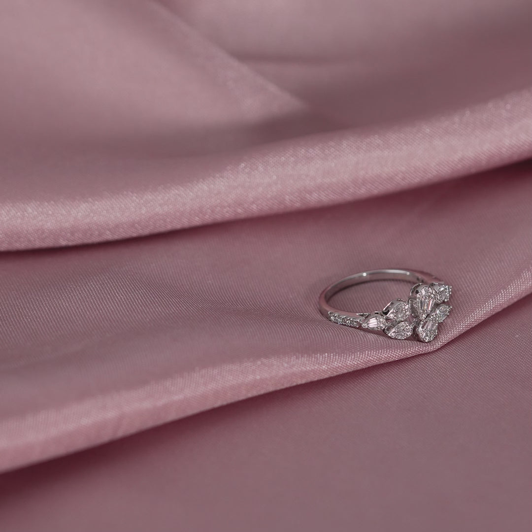 Pear Cut Cluster-Diamond Ring