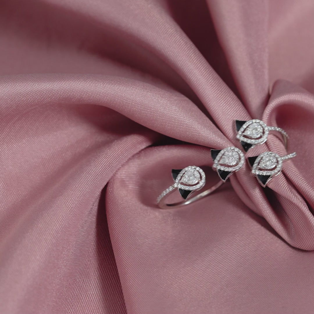 Double Ring Pear Cut Diamond Ring