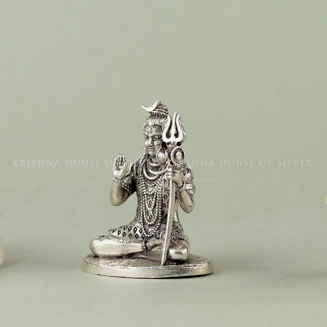 Intricate 92.5 Silver Shiva Idol - The Destroyer