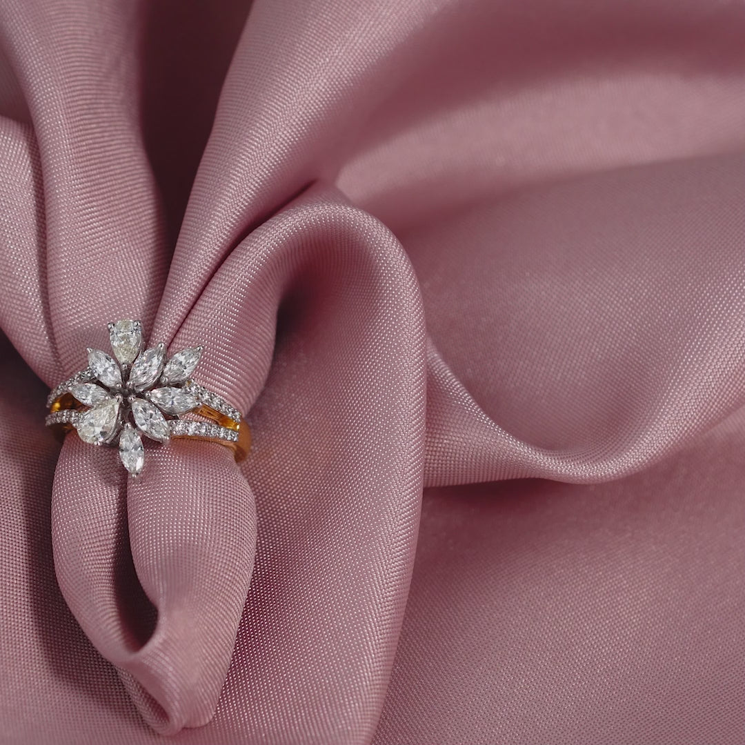 Radiant Blossom Diamond Ring