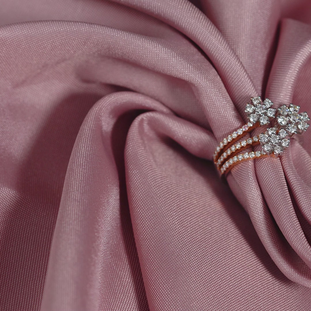 Triadic Diamond Ring in Flower Motif