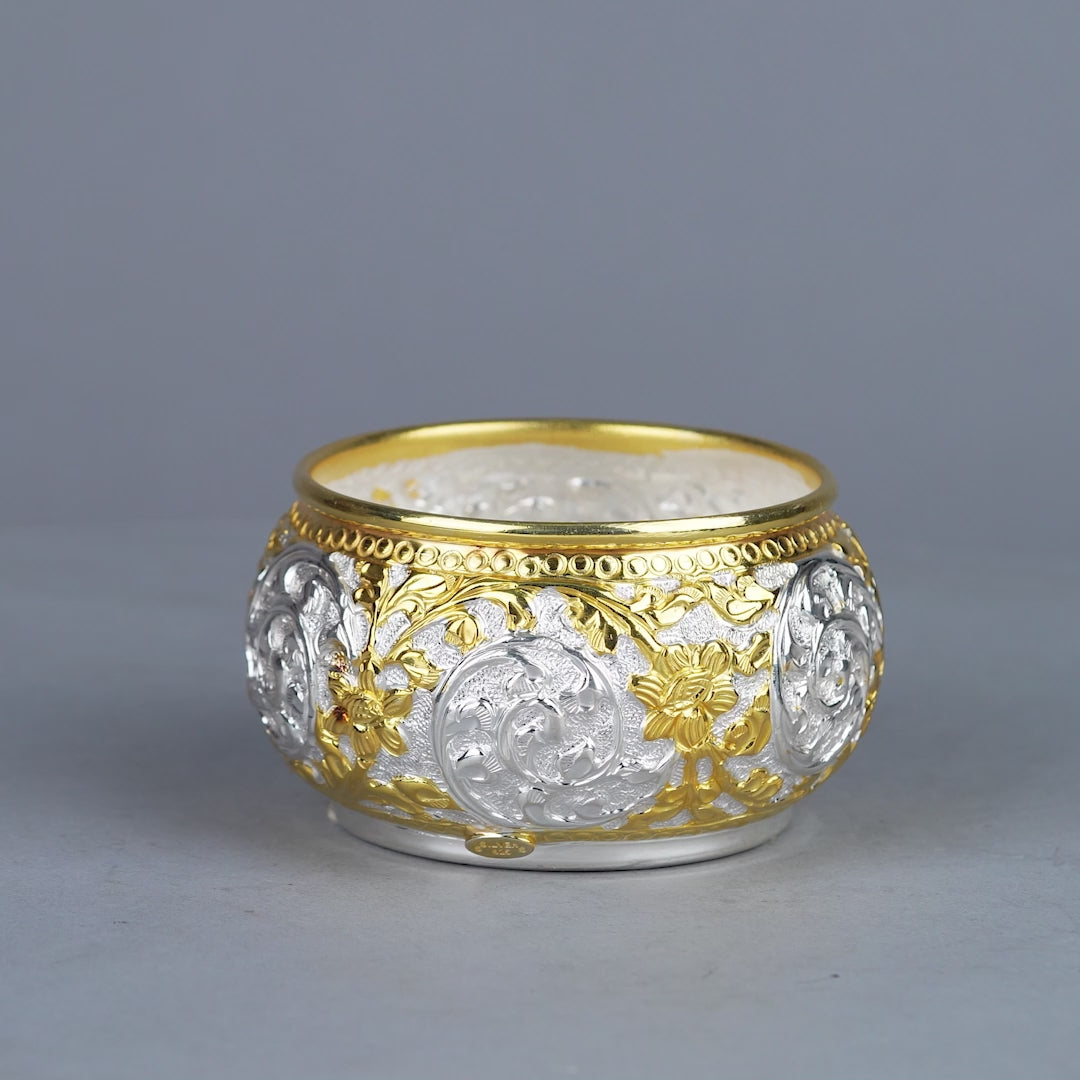 Antique Silver Flower Basket