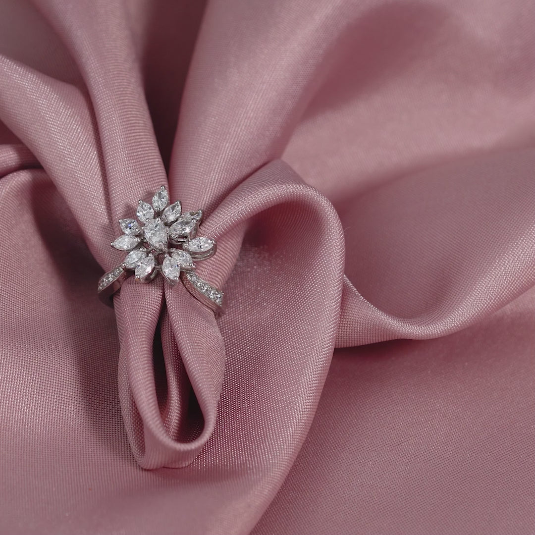 Floral Cluster Diamond Ring