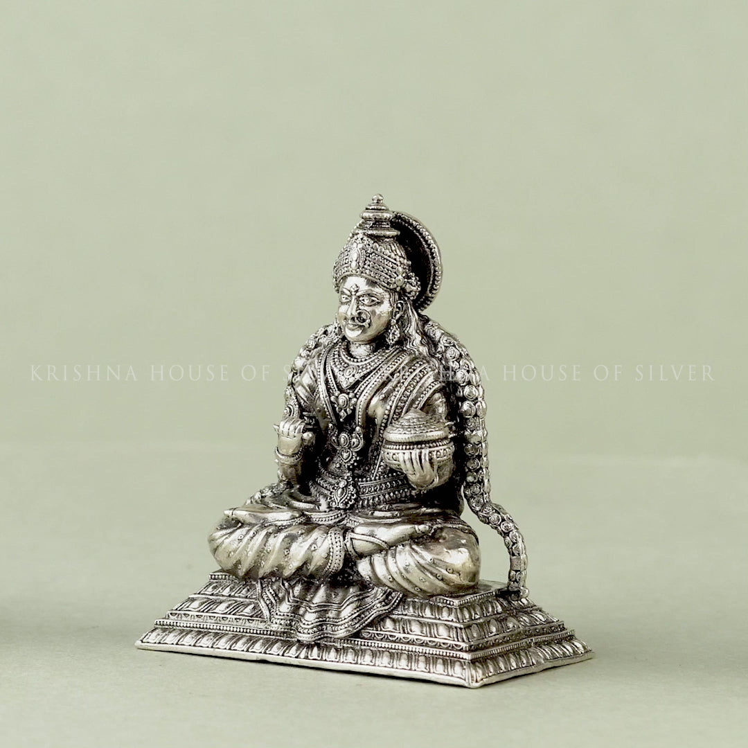 Annapurna Devi Silver Idol: Goddess of Nourishment and Prosperity
