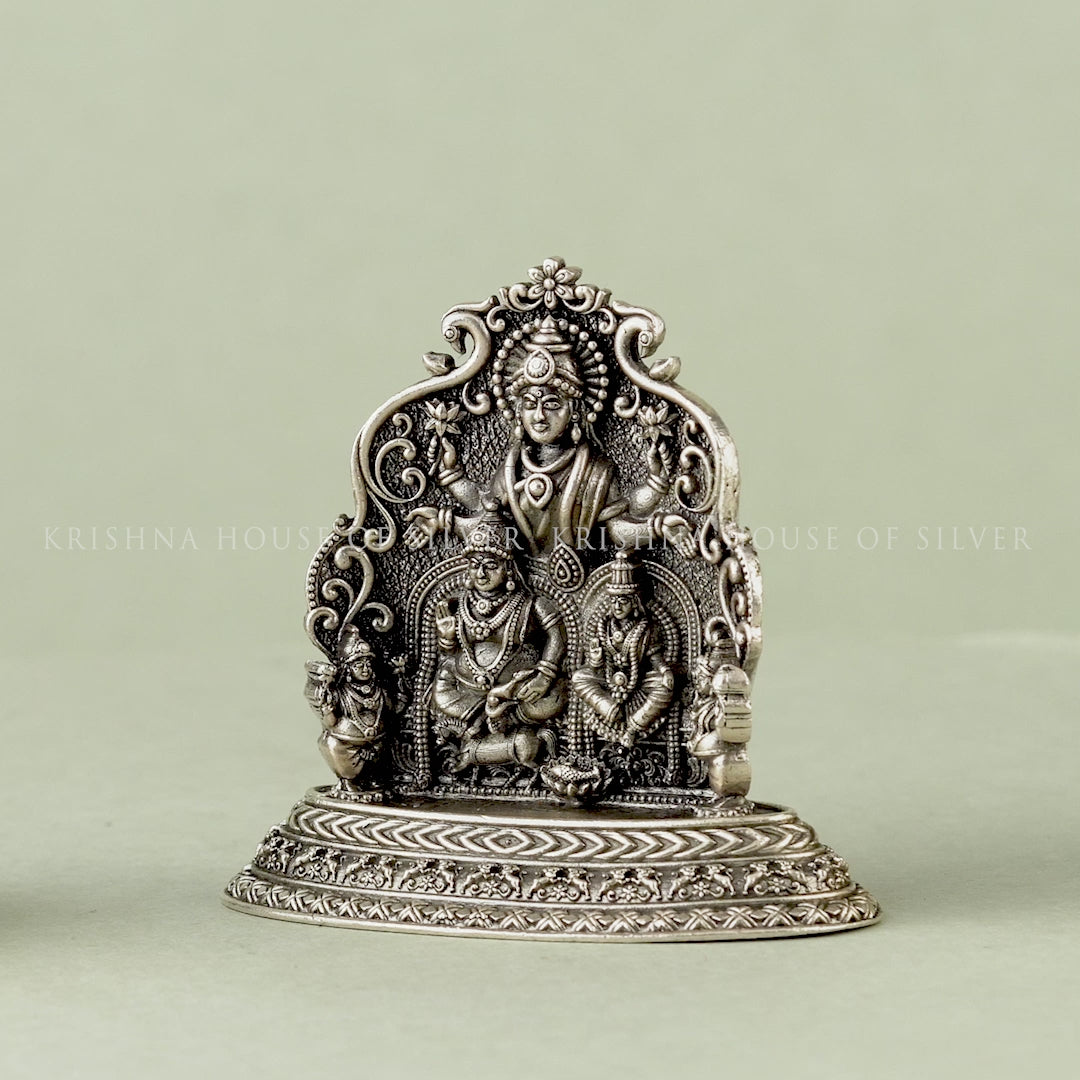 Silver Kubera Lakshmi Idol Set - Wealth & Prosperity