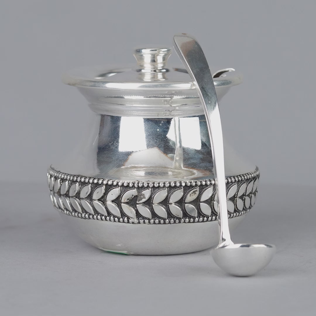 Classic Silver Ghee Dani With Spoon